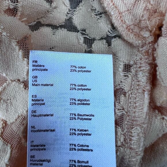 MAJE Trompette Devoré Cotton-blend Floral Lace T-shirt Size 1 (Small) - Picture 8 of 8